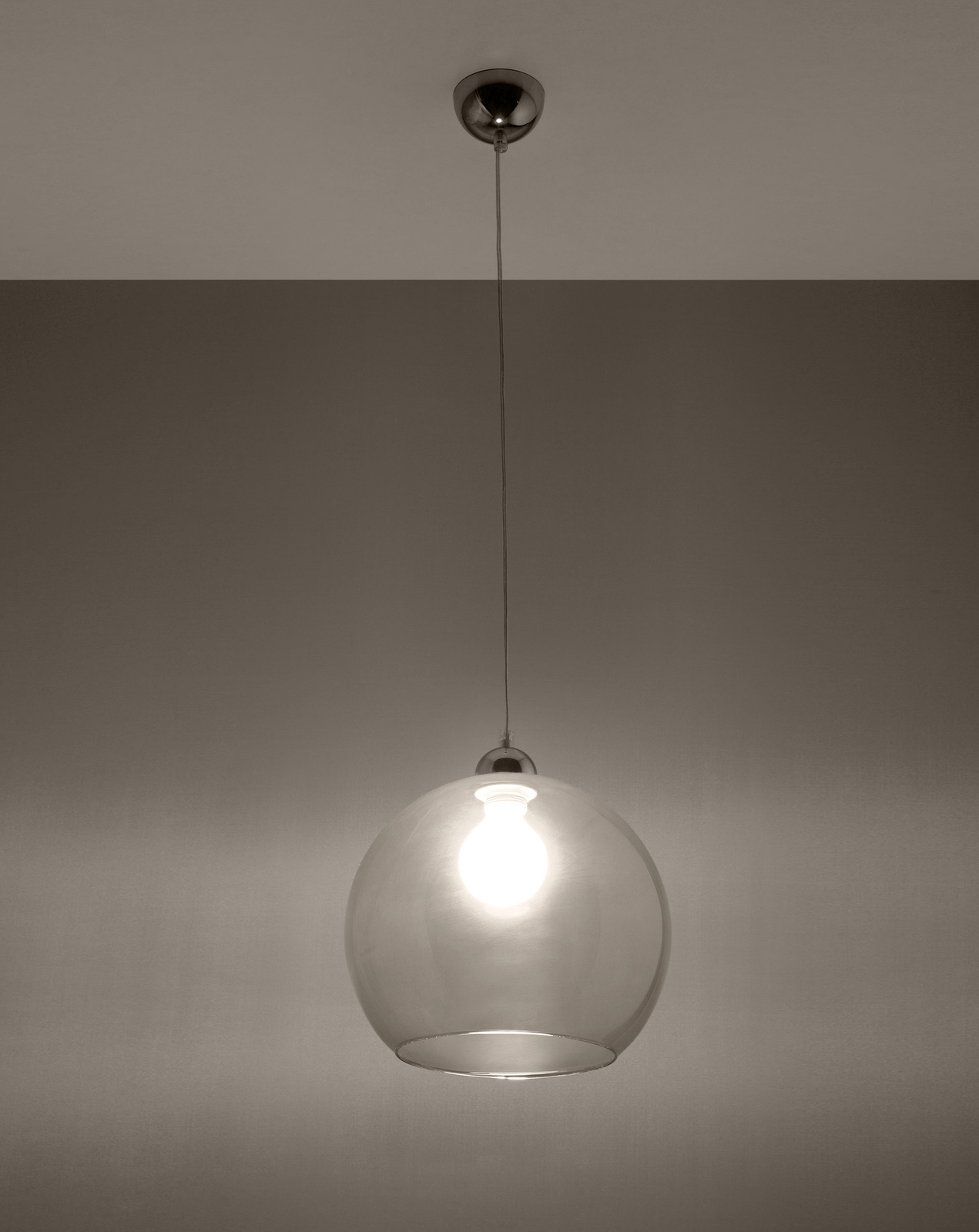 Lampa wisząca BALL transparentny + 1x Żarówka LED E27 3000K Ciepła 7,5W 620lm