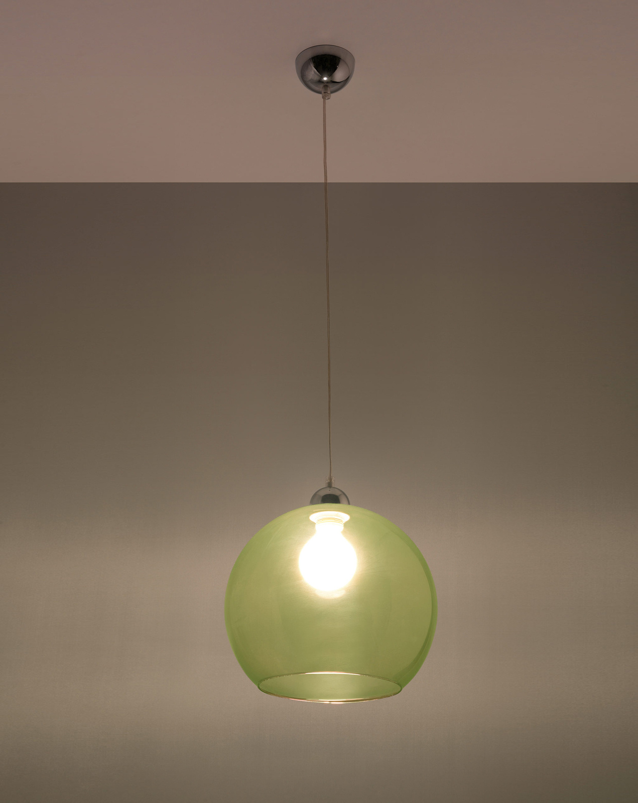 Lampa wisząca BALL zielony + 1x Żarówka LED E27 4000K Zimna 7,5W 650lm