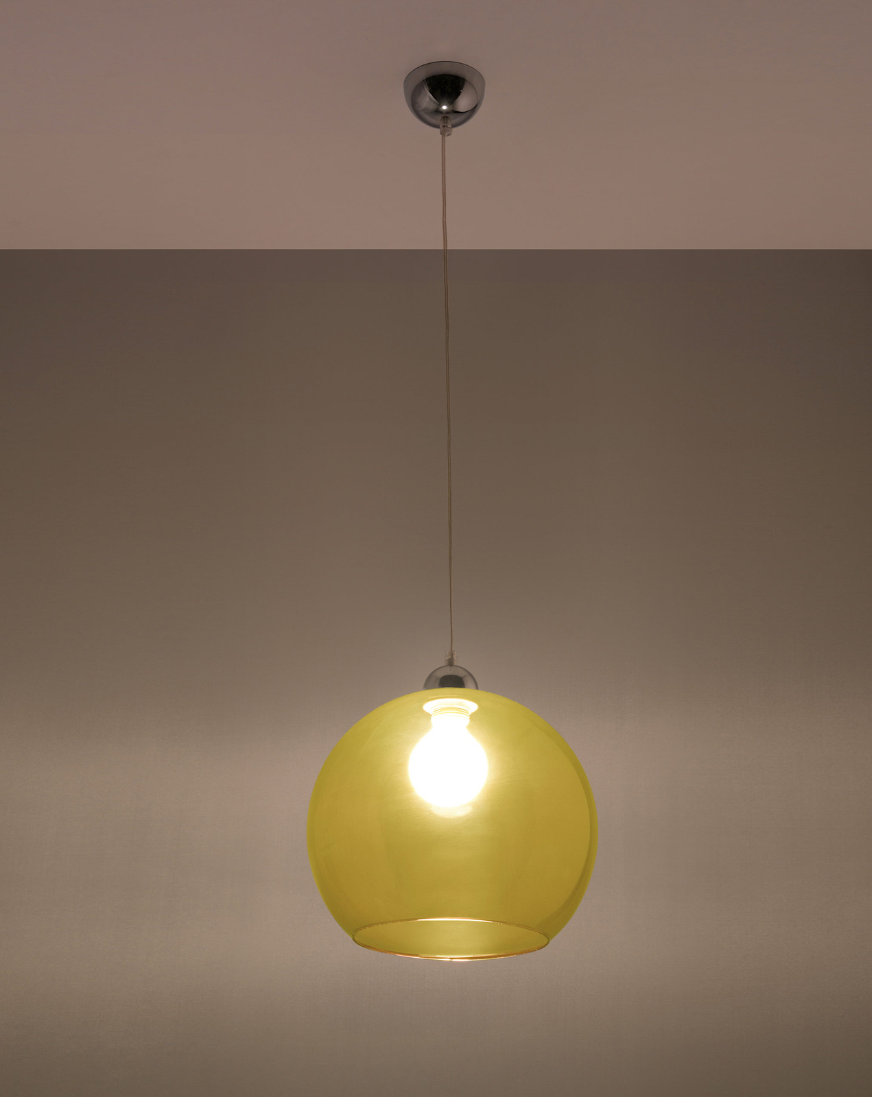 Lampa wisząca BALL żółta + 1x Żarówka LED E27 3000K Ciepła 7,5W 620lm