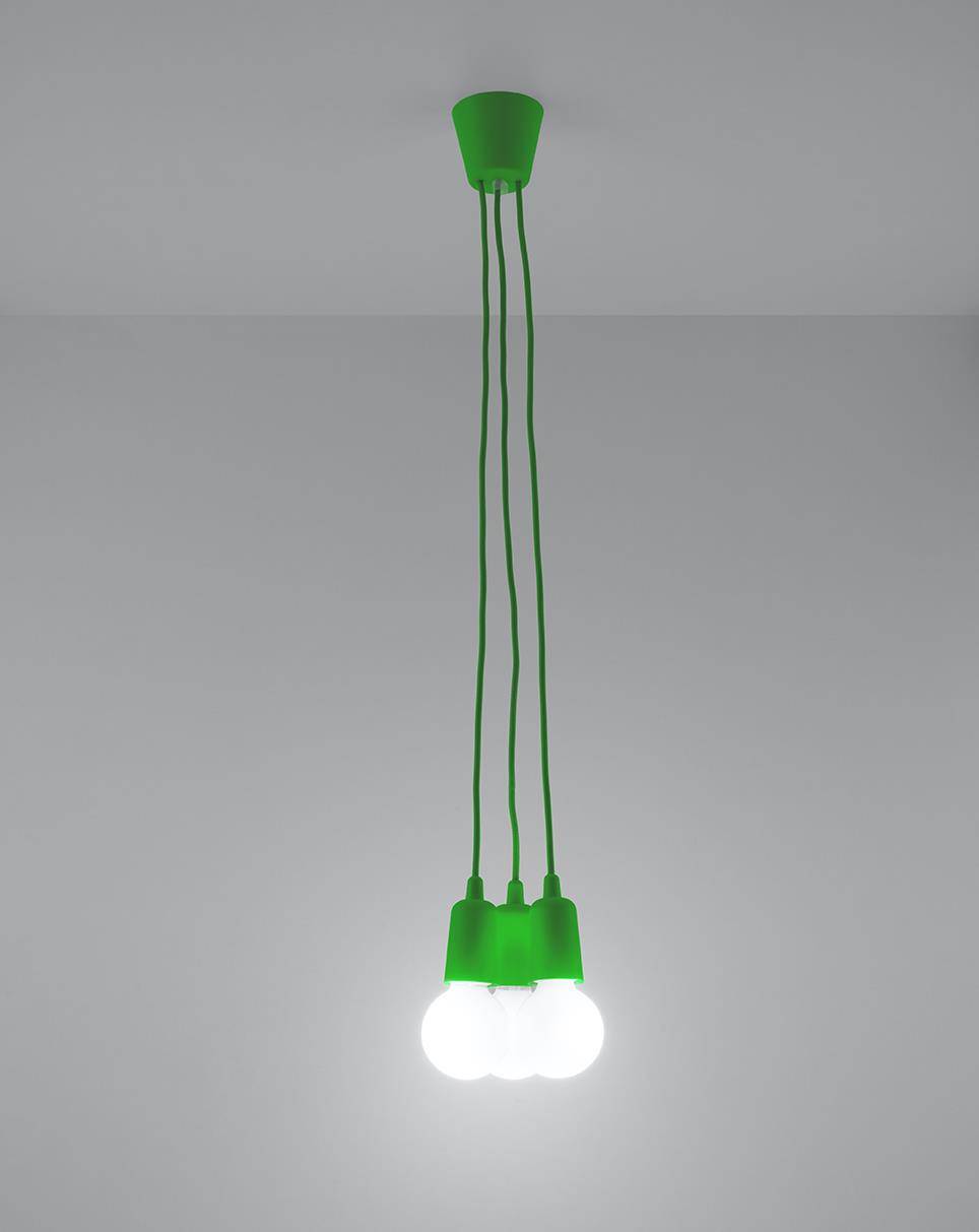 Lampa wisząca DIEGO 3 zielona