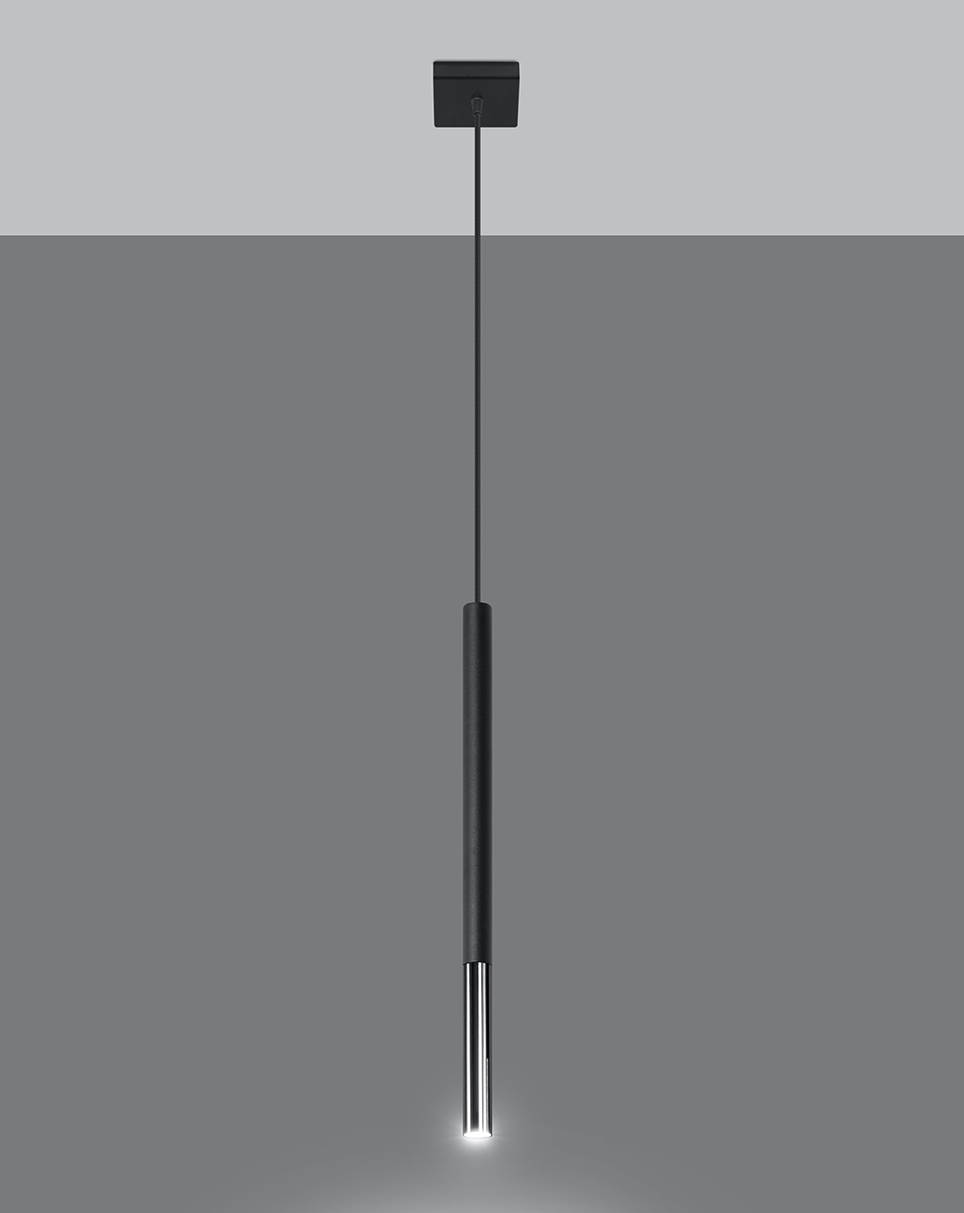 Lampa wisząca MOZAICA 1 czarny/chrom + 1x Żarówka LED G9 3000K Ciepła 4,5W 510lm