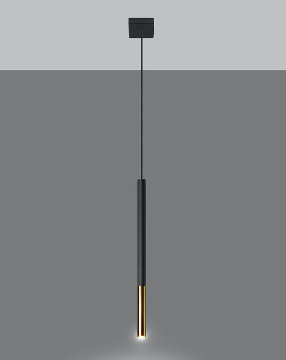 Lampa wisząca MOZAICA 1 czarny/złoto + 1x Żarówka LED G9 4000K Zimna 4,5W 530lm