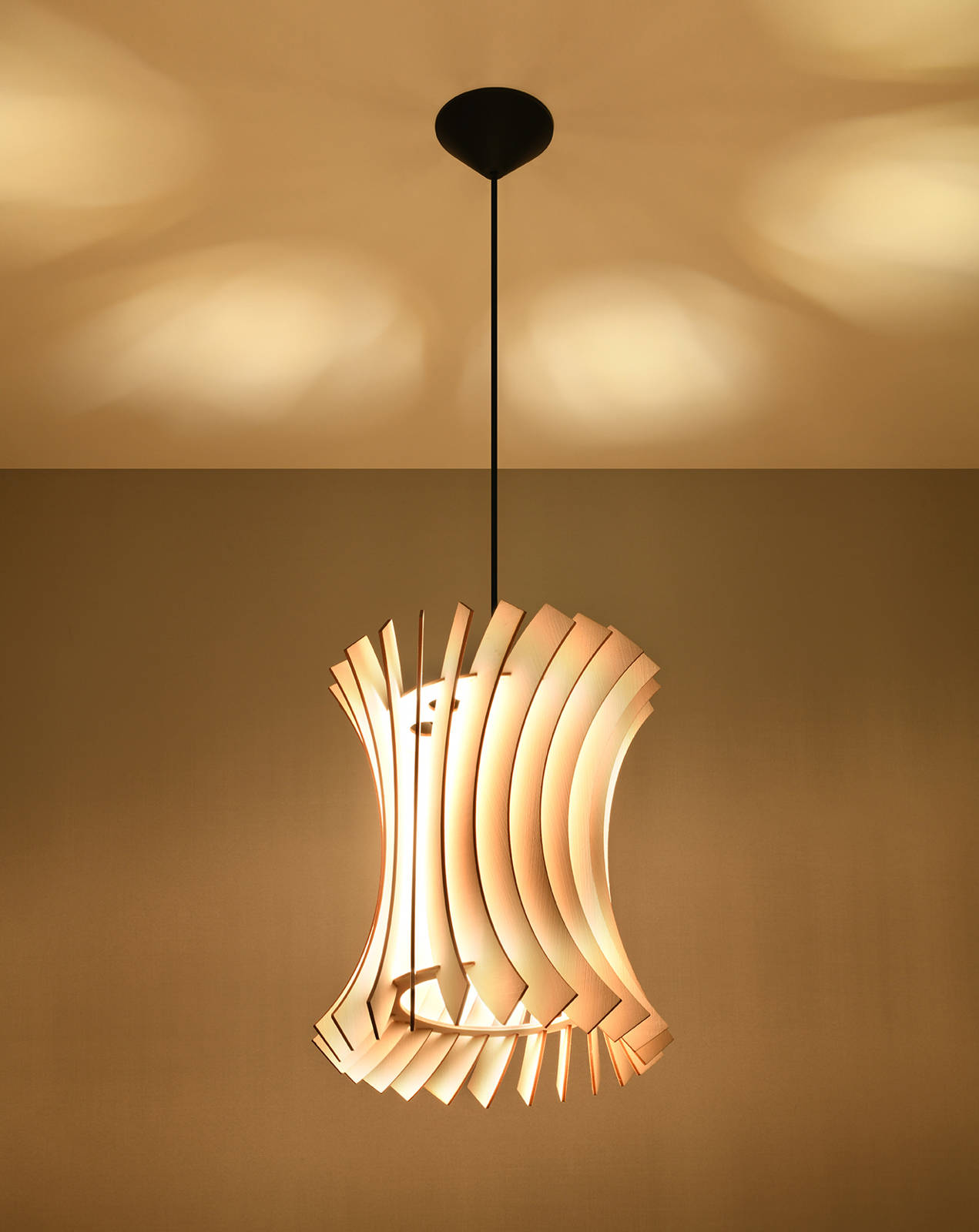 Lampa wisząca ORIANA naturalne drewno + 1x Żarówka LED E27 3000K Ciepła 7,5W 620lm