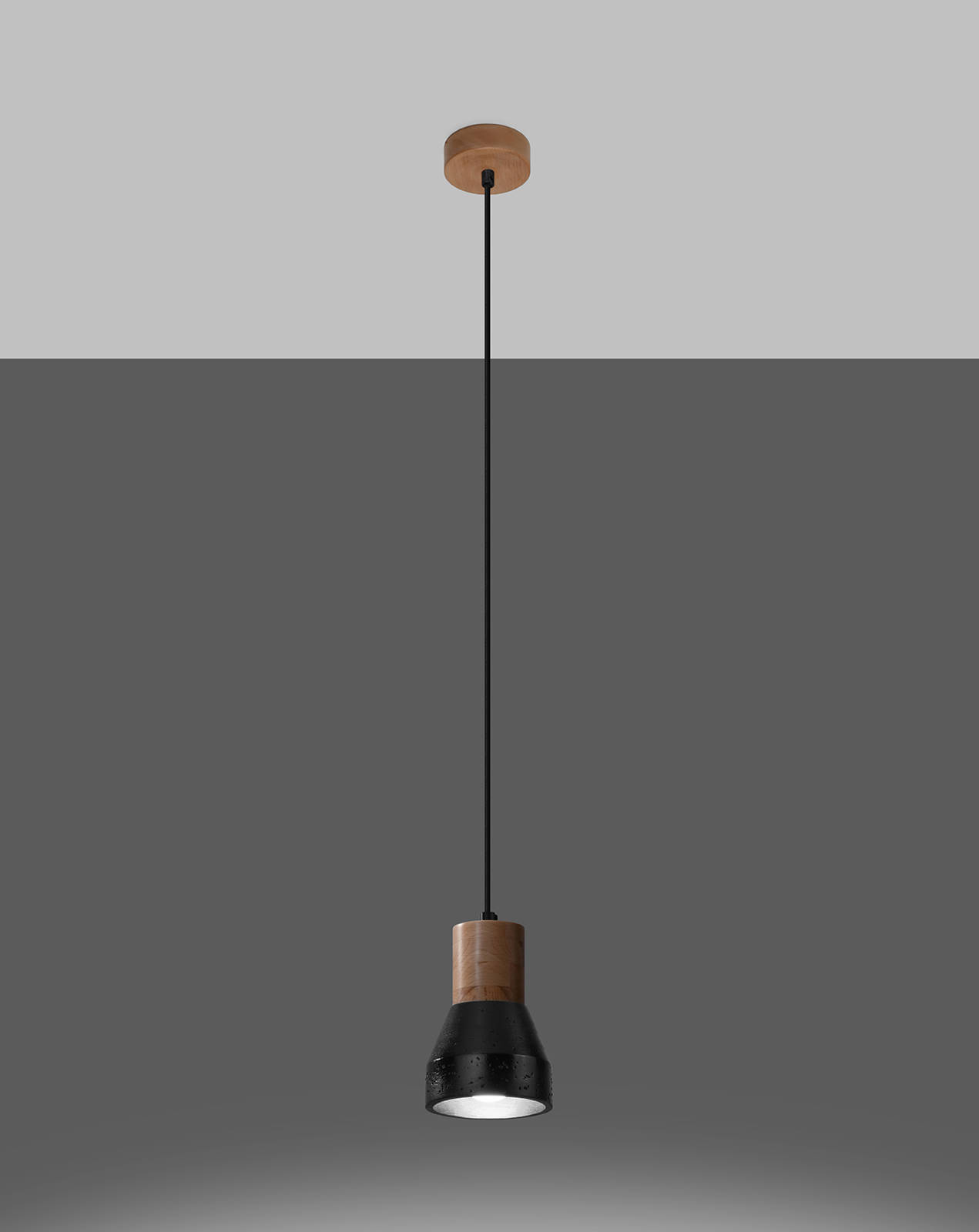 Lampa wisząca  QUBIC czarna + 1x Żarówka LED E27 4000K Zimna 7,5W 650lm