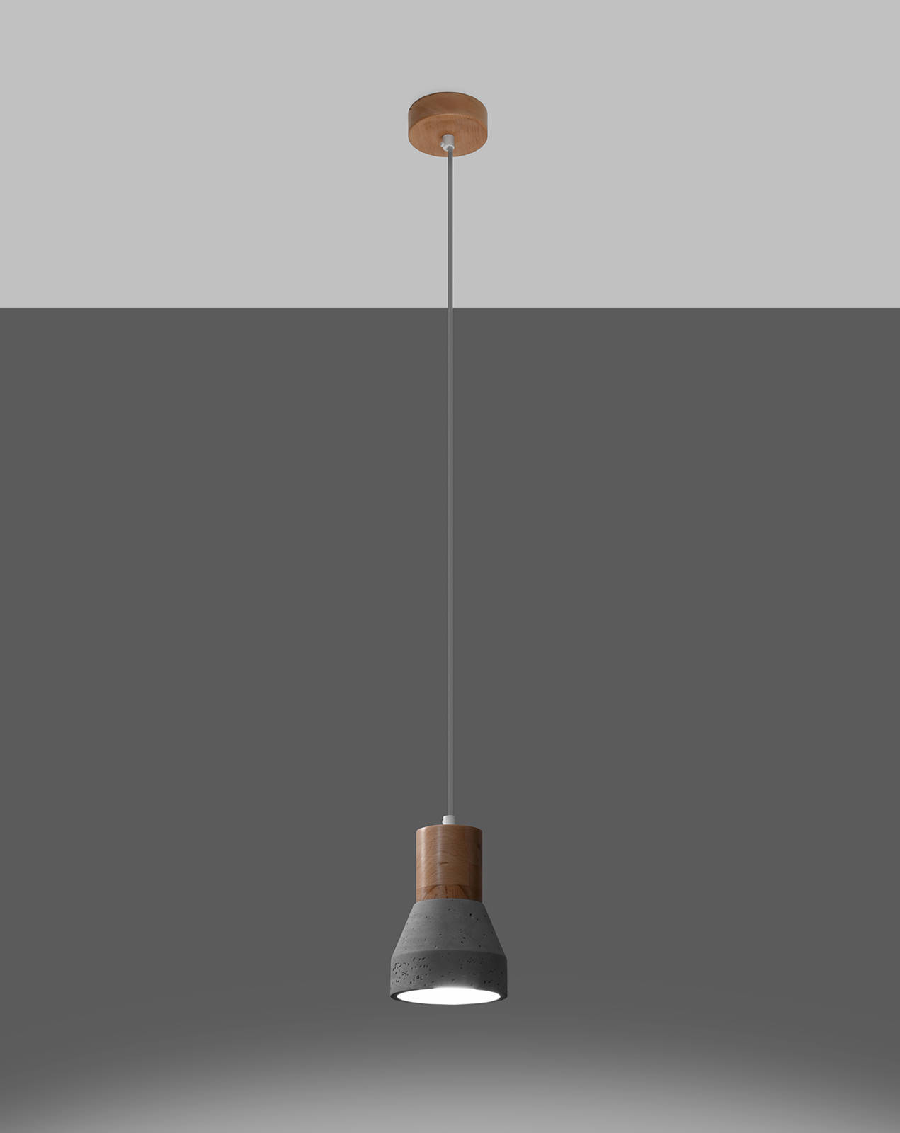 Lampa wisząca  QUBIC szara + 1x Żarówka LED E27 3000K Ciepła 7,5W 620lm