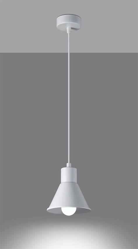 Lampa wisząca TALEJA 1 biała [E27] + 1x Żarówka LED E27 4000K Zimna 7,5W 650lm
