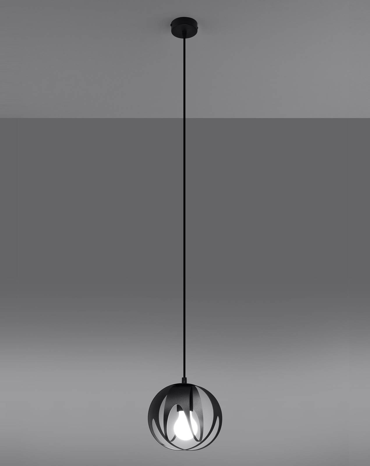 Lampa wisząca TULOS 1 czarna + 1x Żarówka LED E27 3000K Ciepła 7,5W 620lm