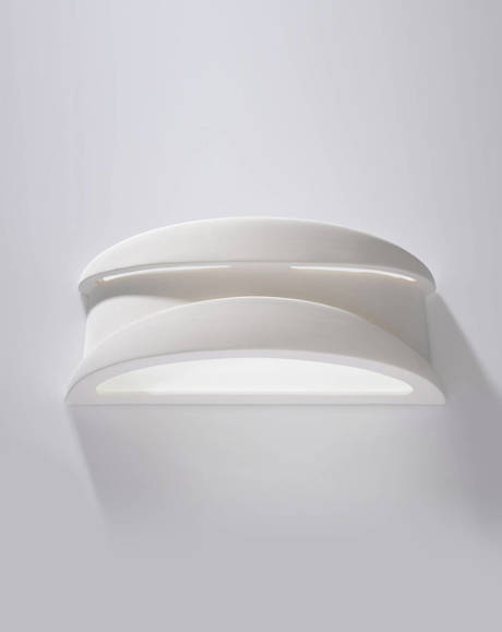 Kinkiet ceramiczny APOLLO biały + 1x Żarówka LED E27 4000K Zimna 7,5W 650lm