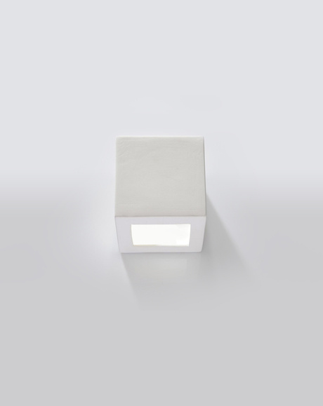 Kinkiet ceramiczny LEO biała + 1x Żarówka LED E27 4000K Zimna 7,5W 650lm
