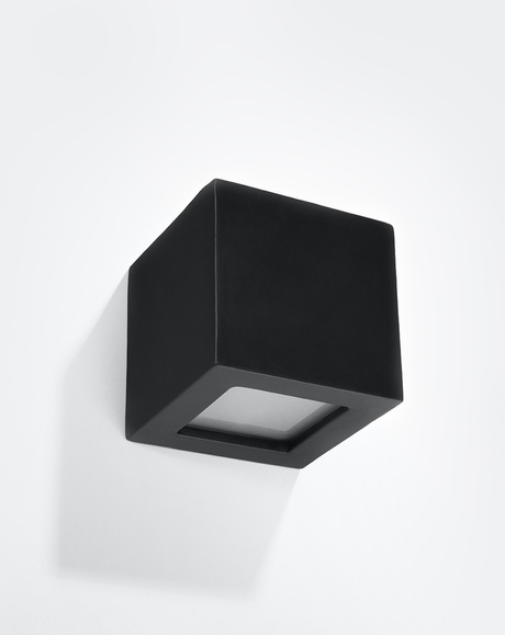Kinkiet ceramiczny LEO czarny + 1x Żarówka LED E27 4000K Zimna 7,5W 650lm