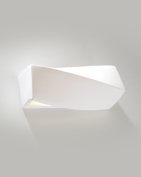 Kinkiet ceramiczny SIGMA MINI biały + 1x Żarówka LED E27 3000K Ciepła 7,5W 620lm