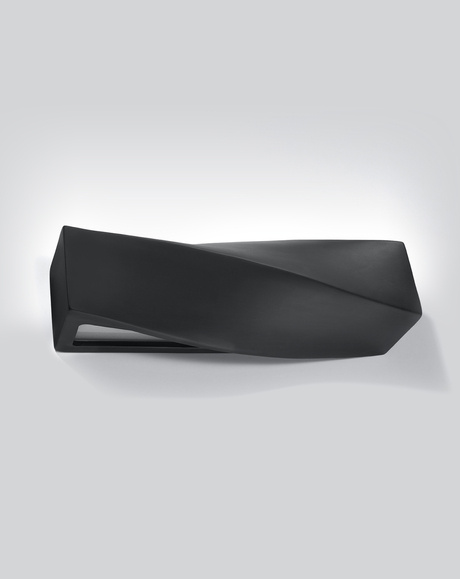Kinkiet ceramiczny SIGMA czarny + 1x Żarówka LED E27 3000K Ciepła 7,5W 620lm