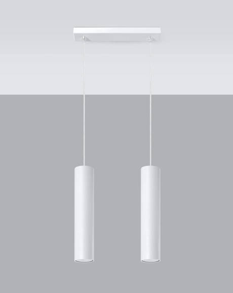 Lampa Wisząca LAGOS 2 biały + 2x Żarówka LED GU-10 4000K Zimna 7W 630lm