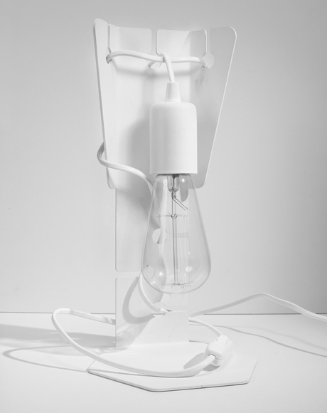 Lampa biurkowa ARBY biała + 1x Żarówka LED E27 4000K Zimna 7,5W 650lm