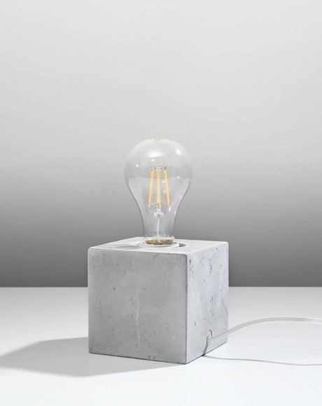 Lampa biurkowa ARIZ beton + 1x Żarówka LED E27 3000K Ciepła 7,5W 620lm