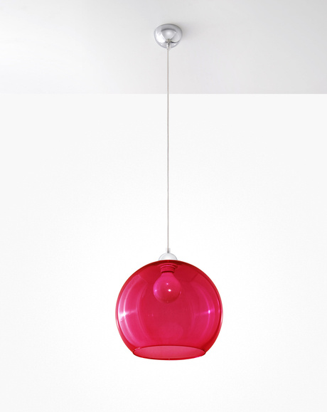 Lampa wisząca BALL czerwony + 1x Żarówka LED E27 3000K Ciepła 7,5W 620lm