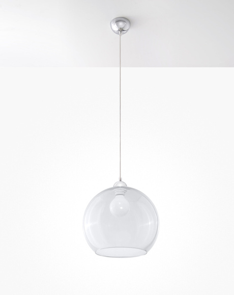 Lampa wisząca BALL transparentny + 1x Żarówka LED E27 4000K Zimna 7,5W 650lm