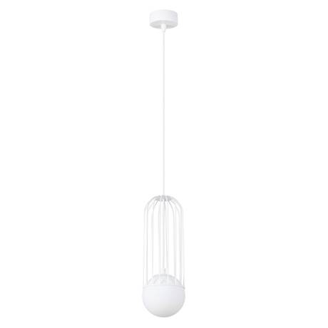 Lampa wisząca BRINA 1 biała + 1x Żarówka LED G9 3000K Ciepła 4,5W 450lm