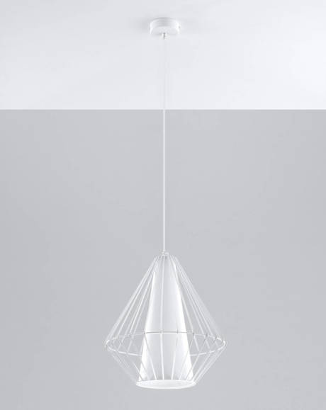 Lampa wisząca DEMI biała + 1x Żarówka LED E27 3000K Ciepła 7,5W 620lm