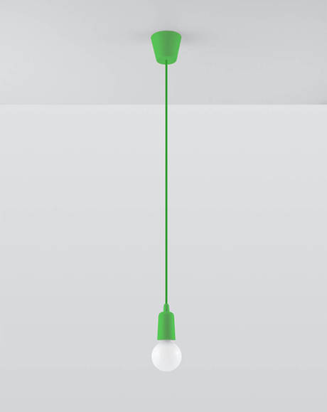 Lampa wisząca DIEGO 1 zielona + 1x Żarówka LED E27 3000K Ciepła 7,5W 620lm