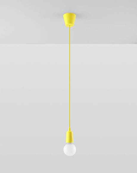 Lampa wisząca DIEGO 1 żółta + 1x Żarówka LED E27 3000K Ciepła 7,5W 620lm