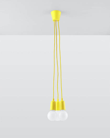 Lampa wisząca DIEGO 3 żółta + 3x Żarówka LED E27 3000K Ciepła 7,5W 620lm