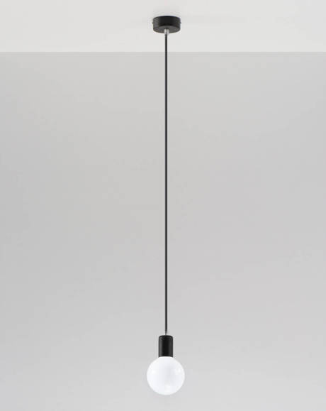 Lampa wisząca EDISON czarna +1x Żarówka LED E27 4000K Zimna 7,5W 650lm