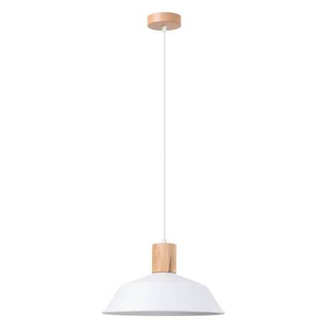 Lampa wisząca FANO biała + 1x Żarówka LED E27 3000K Ciepła 7,5W 620lm