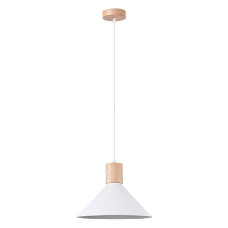 Lampa wisząca JAGA biała + 1x Żarówka LED E27 3000K Ciepła 7,5W 620lm