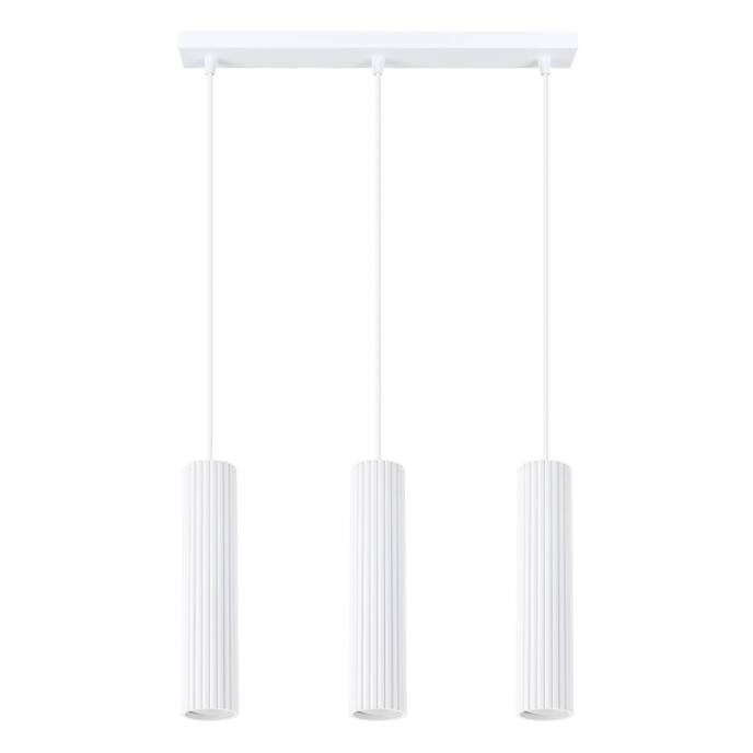 Lampa wisząca KARBON 3L biały + 3x Żarówka LED GU-10 3000K Ciepła 7W 510lm