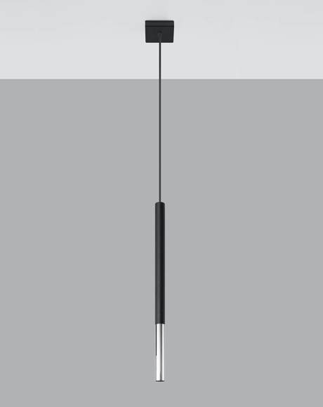 Lampa wisząca MOZAICA 1 czarny/chrom + 1x Żarówka LED G9 4000K Zimna 4,5W 530lm