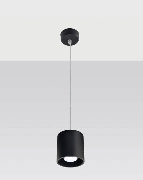 Lampa wisząca ORBIS 1 czarny + 1x Żarówka LED GU-10 4000K Zimna 7W 630lm