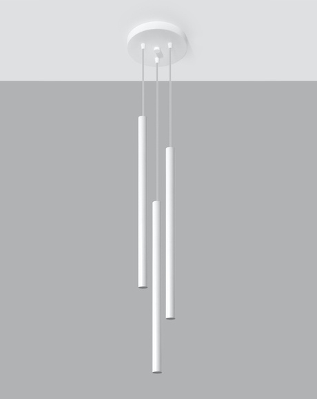 Lampa wisząca PASTELO 3P biała + 3x Żarówka LED G9 4000K Zimna 4,5W 530lm