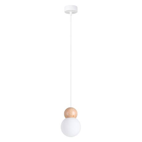 Lampa wisząca PEKKA 1 biała/naturalne drewno + 1x Żarówka LED G9 4000K Zimna 4,5W 460lm