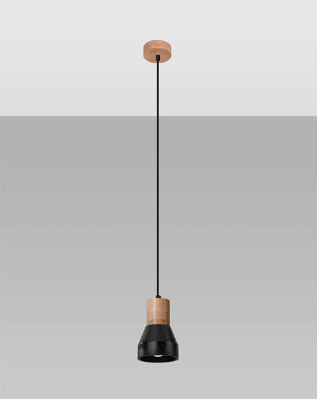 Lampa wisząca  QUBIC czarna + 1x Żarówka LED E27 3000K Ciepła 7,5W 620lm
