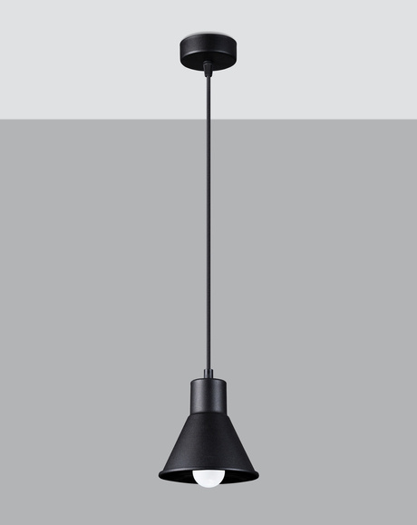 Lampa wisząca TALEJA 1 czarna [E27] + 1x Żarówka LED E27 4000K Zimna 7,5W 650lm