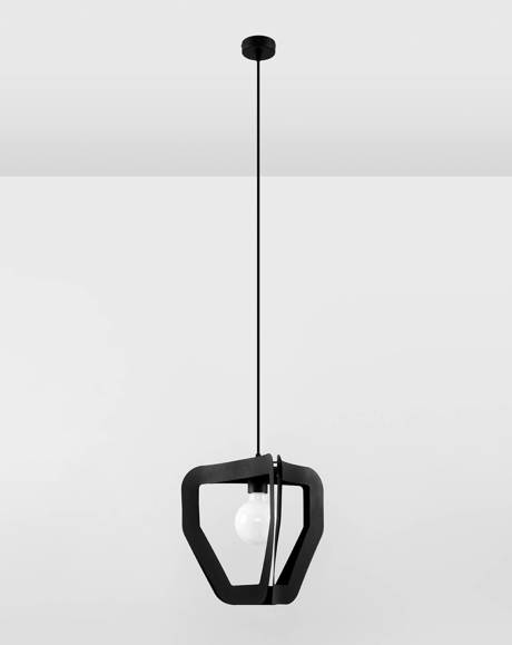 Lampa wisząca TRES czarna + 1x Żarówka LED E27 3000K Ciepła 7,5W 620lm
