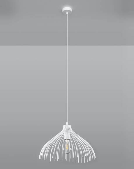 Lampa wisząca UMB biała + 1x Żarówka LED E27 4000K Zimna 7,5W 650lm