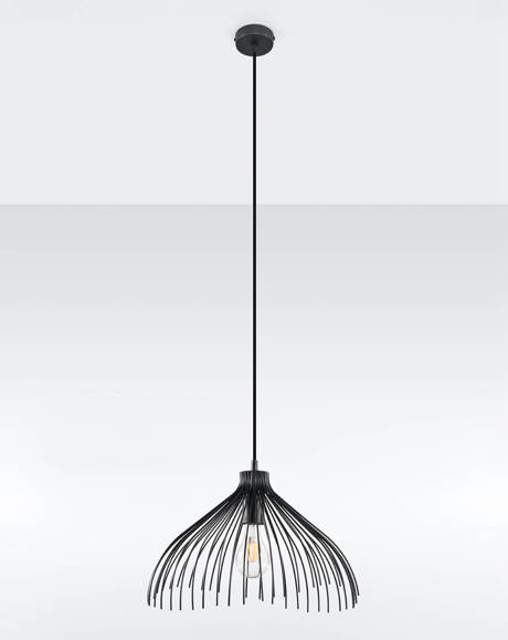 Lampa wisząca UMB czarna + 1x Żarówka LED E27 3000K Ciepła 7,5W 620lm