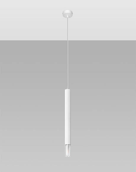 Lampa wisząca WEZYR 1 biała  + 1x Żarówka LED G9 3000K Ciepła 4,5W 510lm