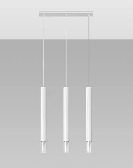 Lampa wisząca WEZYR 3 biała + 3x Żarówka LED G9 4000K Zimna 4,5W 530lm