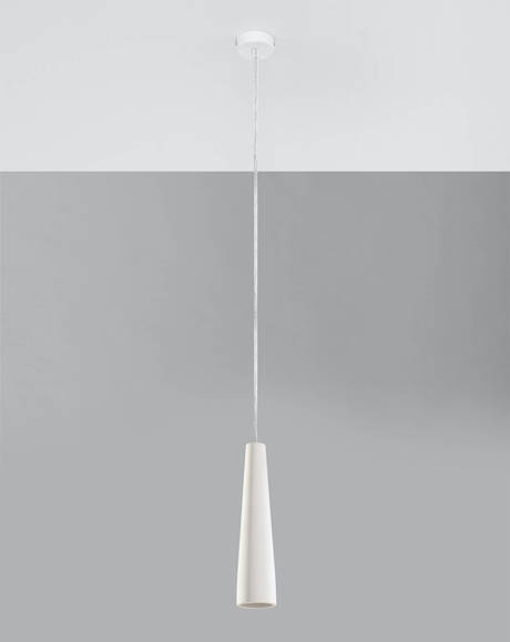 Lampa wisząca ceramiczna ELECTRA biała + 1x Żarówka LED GU-10 4000K Zimna 7W 630lm