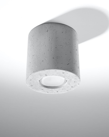 Plafon ORBIS beton + 1x Żarówka LED GU-10 4000K Zimna 7W 630lm