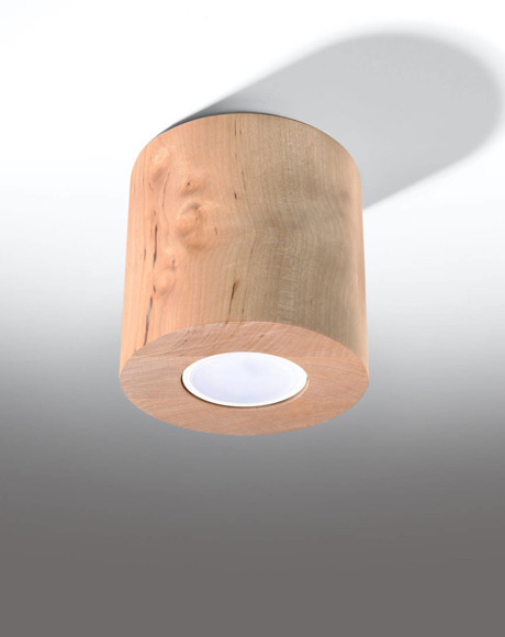 Plafon ORBIS naturalne drewno + 1x Żarówka LED GU-10 3000K Ciepła 7W 620lm